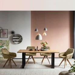 160x90 Tisch & Vier Armlehnstühle Drehbar - Olegano (fünfteilig)