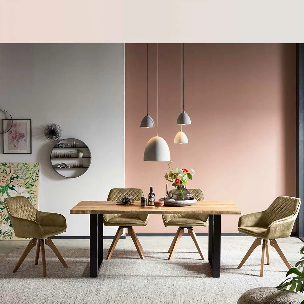 160x90 Tisch & Vier Armlehnstühle Drehbar - Olegano (fünfteilig)