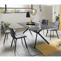 180x90 Esstisch Sitzgruppe Set - Nibal (fünfteilig)