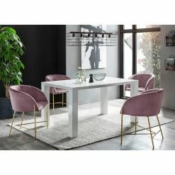 180x90 Esstischgruppe In Weiß - Secrema (fünfteilig)