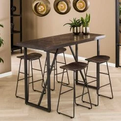 Bartisch & Barhocker Set - Dionassa (fünfteilig)