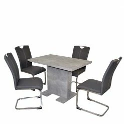 Betonoptik Tisch & Freischwinger - Highlamp (fünfteilig)