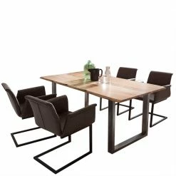 Bügelfuß Tisch & Schwingsessel - Compino (fünfteilig)