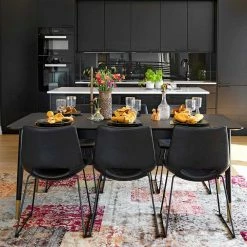 Design Retro Essgruppe In Schwarz - Orgevia (siebenteilig)