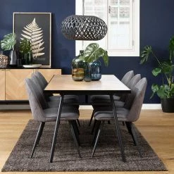 Design Tischgruppe In Eiche Fischgrät - Carneys (siebenteilig)