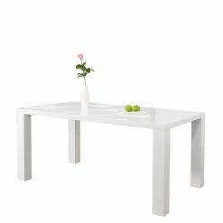 Design Tischgruppe In Weiß HG & Rot - Jonida (fünfteilig) -Frastiva Shop design tischgruppe in weiss hg rot fuer vier personen jonida 02