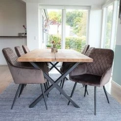 Edle Tischgruppe Mit Samtsesseln - Dalma (siebenteilig)