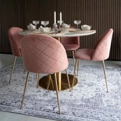 Elegante Esstischgruppe In Rund - Nathan (fünfteilig)