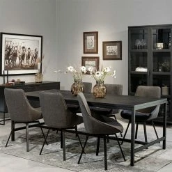 Essgruppe In Grau & Schwarz - Meciva (sechsteilig)