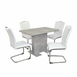 Essgruppe Mit Mit Betonoptik Tisch - Zyana (fünfteilig)