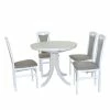 Esstischgruppe In Weiß Mit Grau - Onissa (fünfteilig)