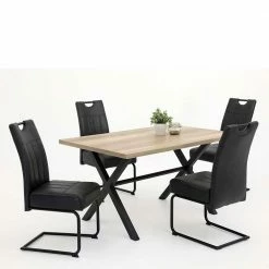 Esszimmer Sitzgruppe Mit 4 Freischwingern - Alaleva (fünfteilig)