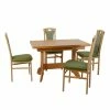 Esszimmer Tischgruppe In Buche & Grün - Fabiola (fünfteilig)
