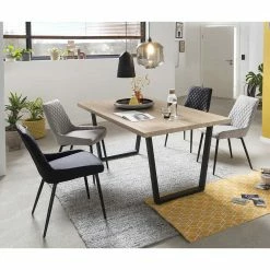 Esszimmergruppe Mit Microfaser-Stühlen - Dascalo (fünfteilig)