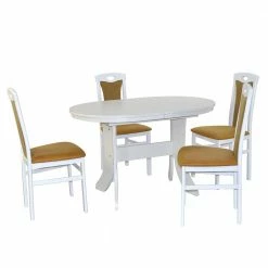 Esszimmertisch Gruppe In Weiß - Nemuro (fünfteilig)