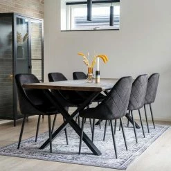 Esszimmertisch & Polsterstühle Set - Savi (siebenteilig)