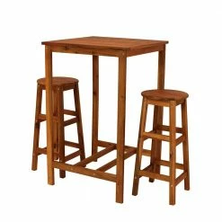 Garten Bar Hochtisch & 2 Hocker - Ranbyra (dreiteilig)