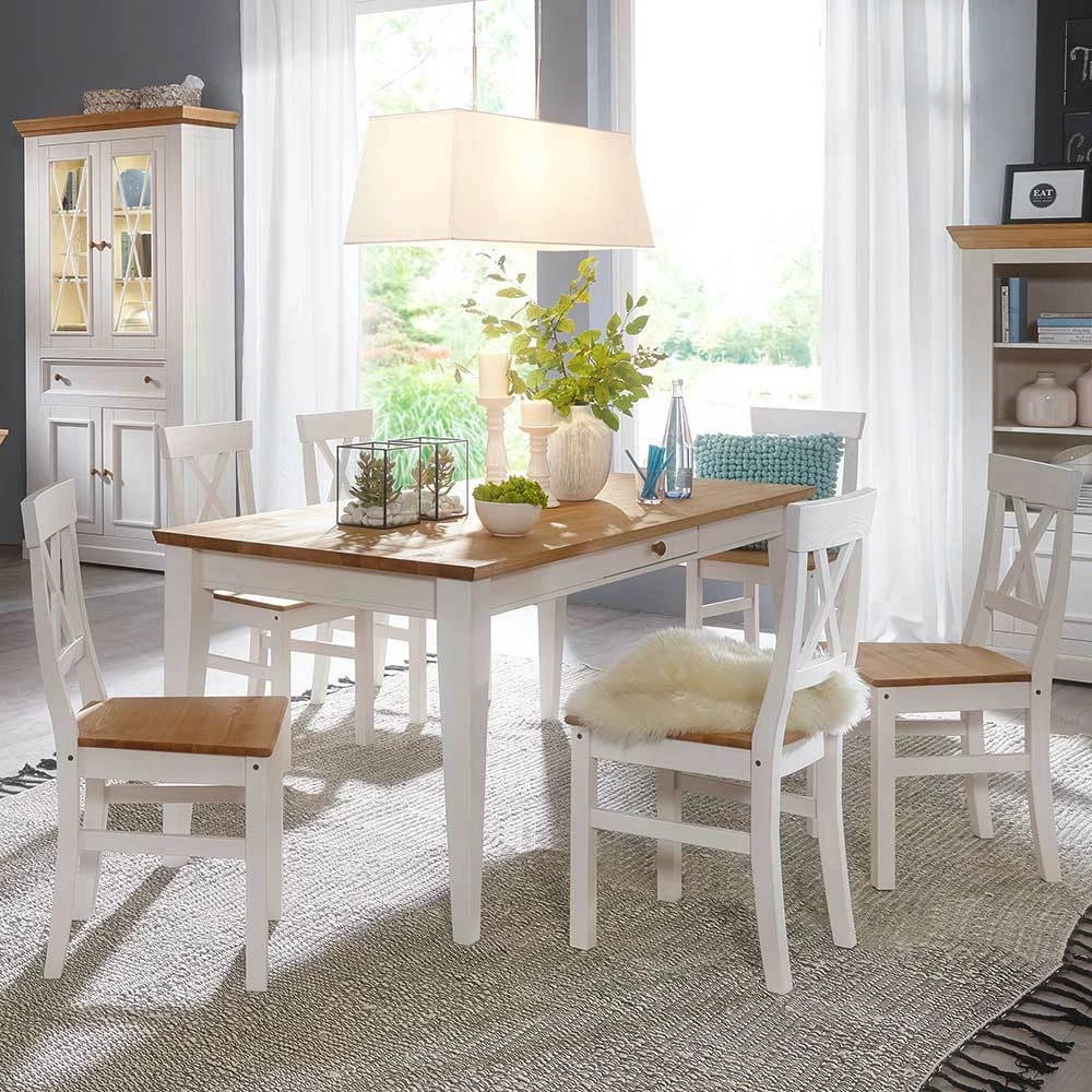 Kiefer Essgruppe Elvelina Im Landhausstil (siebenteilig)