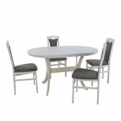 Klassische Essgruppe In Weiß & Anthrazit - Shake (fünfteilig)