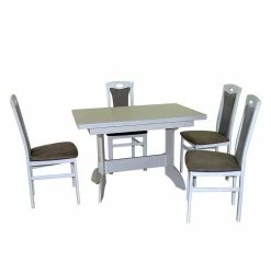 Küche Essgruppe In Weiß Set - Garella (fünfteilig)