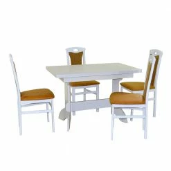 Küchenmöbel Essecke In Weiß & Ocker - Morena (fünfteilig)