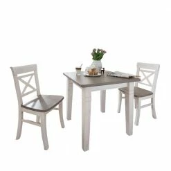 Landhaus Esszimmermöbel Yoan In Weiß-Grau (dreiteilig)