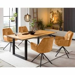 Loft Style Tischgruppe Mit Drehstühlen - Ashford (fünfteilig)