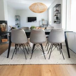 Moderne 6 Personen Essgruppe Set - Vigadru (siebenteilig)