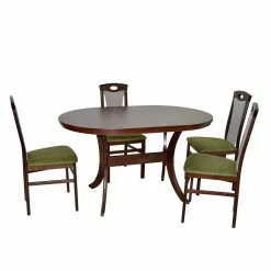 Ovale Esstisch Kombination Set - Brava (fünfteilig)