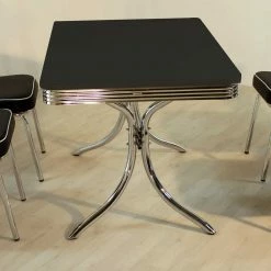 Retro Tischgruppe Schwarz Weiß Barataria American Diner (fünfteilig) 8 Retro Tischgruppe Schwarz Weiß Barataria American Diner (fünfteilig) -Frastiva Shop retro tischgruppe schwarz weiss american diner barataria 03