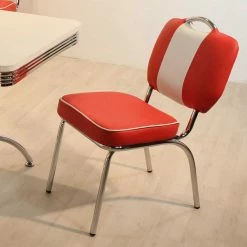 Rockabilly Tisch & Stühle Branch Mit Kunstleder (fünfteilig) -Frastiva Shop rockabilly tisch stuehle mit kunstleder rot weiss branch 04