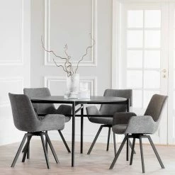 Runde Esszimmer Sitzgruppe Modern - Francesa (fünfteilig)