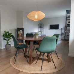 Runder Esstisch & 4 Stühle - Annescu II (fünfteilig)