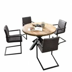 Runder Esstisch & Schwingstühle - Troy (fünfteilig)