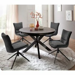 Rundes Esstisch Set Für 4 Personen - Lamezzan (fünfteilig)