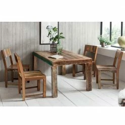 Shabby Chic Essgruppe Aus Altholz Clarendon Mit Tisch 140x90 (fünfteilig)