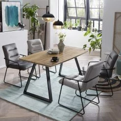 Skandi Tischgruppe Mit Armlehnenstühlen - Rasimo (fünfteilig)