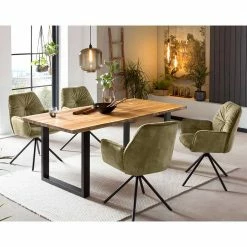 Tisch Mit Armlehnenstühlen In Oliv - Alberto (fünfteilig)