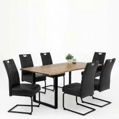 Tischgruppe & Freischwinger 6 Stück - Savocca (siebenteilig)