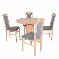 Tischgruppe In Buche & Anthrazit - Hosso (fünfteilig)