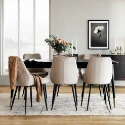 Tischgruppe In Schwarz & Beige - Orgevia (siebenteilig)