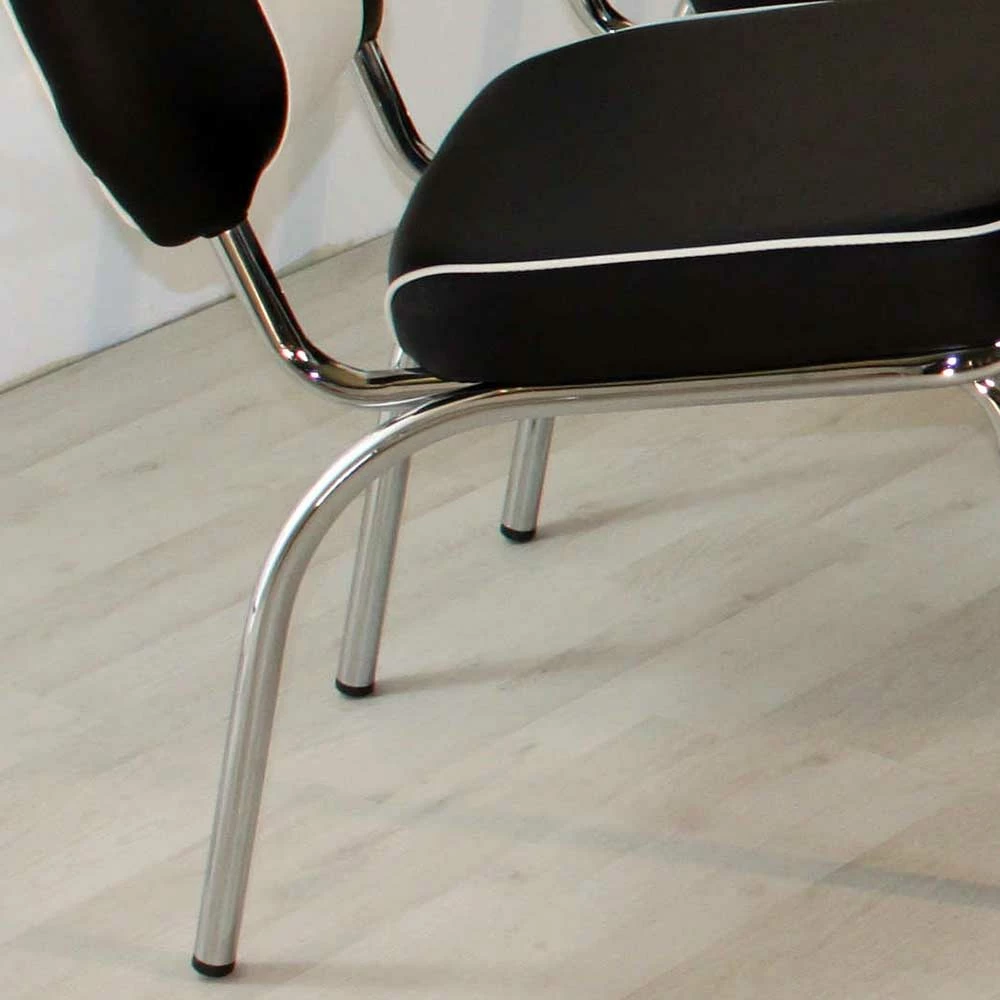 US Diner Möbel Set Tischgruppe Barataria In Schwarz Weiß (fünfteilig) – Bild 5