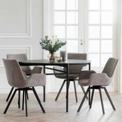 Vier Armlehnenstühle & Esstisch - Lombardi (fünfteilig)