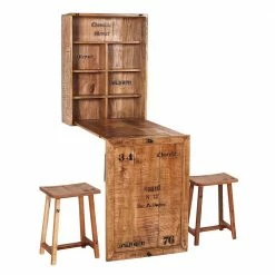 Wand Klapptisch & Hocker Set - Indri (dreiteilig)