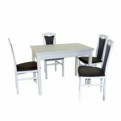 Weiße Küchentisch Gruppe Möbelset - Zirastino (fünfteilig)