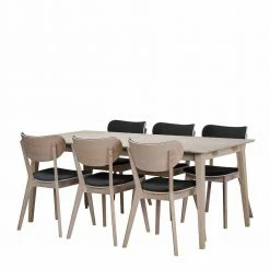 White Wash Eiche Essgruppe Retro - Pessoa (siebenteilig)