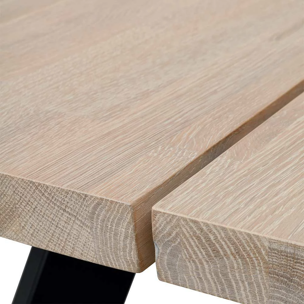 White Wash Eiche Tisch Mit 4 Stühlen - Pulva (fünfteilig) – Bild 6