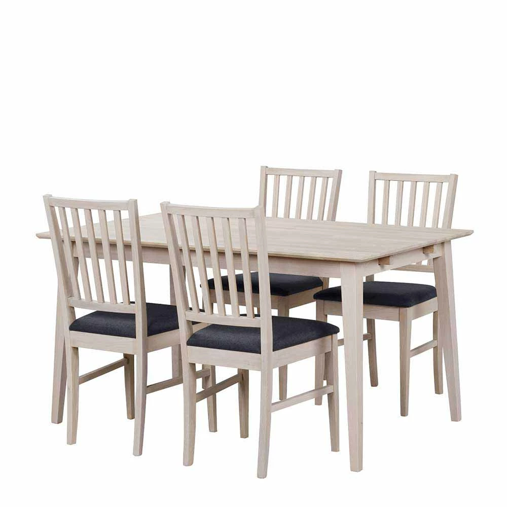 White Wash Esstischgruppe aus Eiche - Pessoa (fünfteilig) White Wash Esstischgruppe Aus Eiche - Pessoa (fünfteilig) -Frastiva Shop white wash esstischgruppe aus eiche inkl 4 stuehle pessoa f