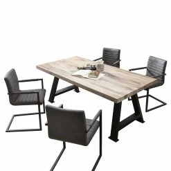 White Wash Tisch & Stühle - Wenilema (fünfteilig)