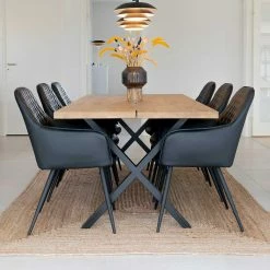 X-Bein Esstisch Mit Armlehnenstühlen - Visita (siebenteilig)